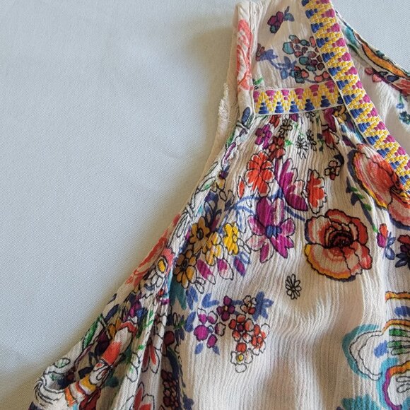 Bila Women's Boho Tunic sleeveless colorful ruffled hem size XL - Picture 6 of 16